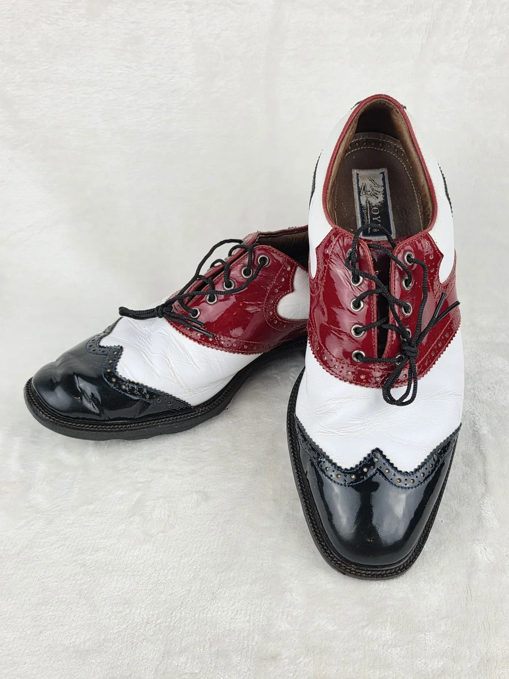 FootJoy MyJoys Icon Shield Tip Golf Shoes Mens 9.5 Red White Black 52040‎